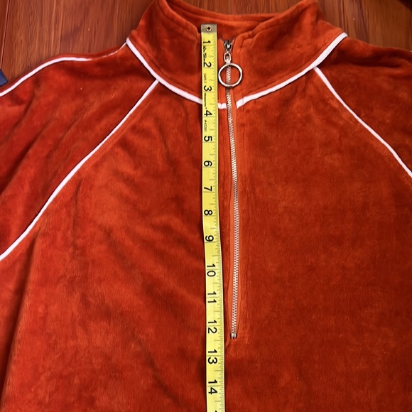 Boohoo•Orange Quarter Zip Sweater Embroidery Sz 10! - Picture 10 of 10